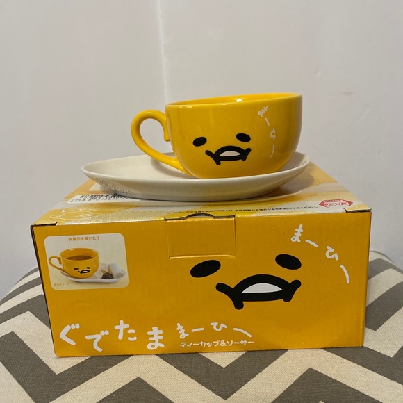 Sanrio Other - Sanrio Gudetama Tea Cup Saucer Set Prize From Japan - NEW IN BOX!